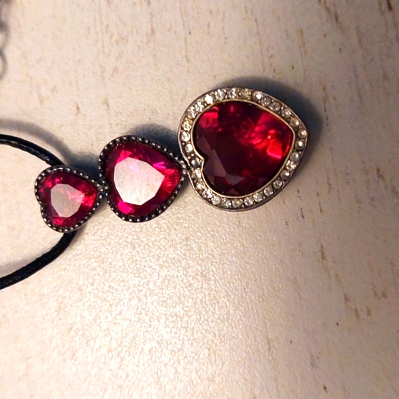 Elegant Sterling Silver Ruby Red Heart Pendant Necklace - Picture 3 of 5